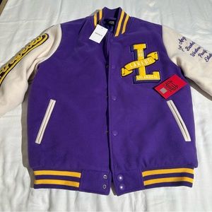 *New** LA Lakers Chenille Patch Varsity Jacket size:M
